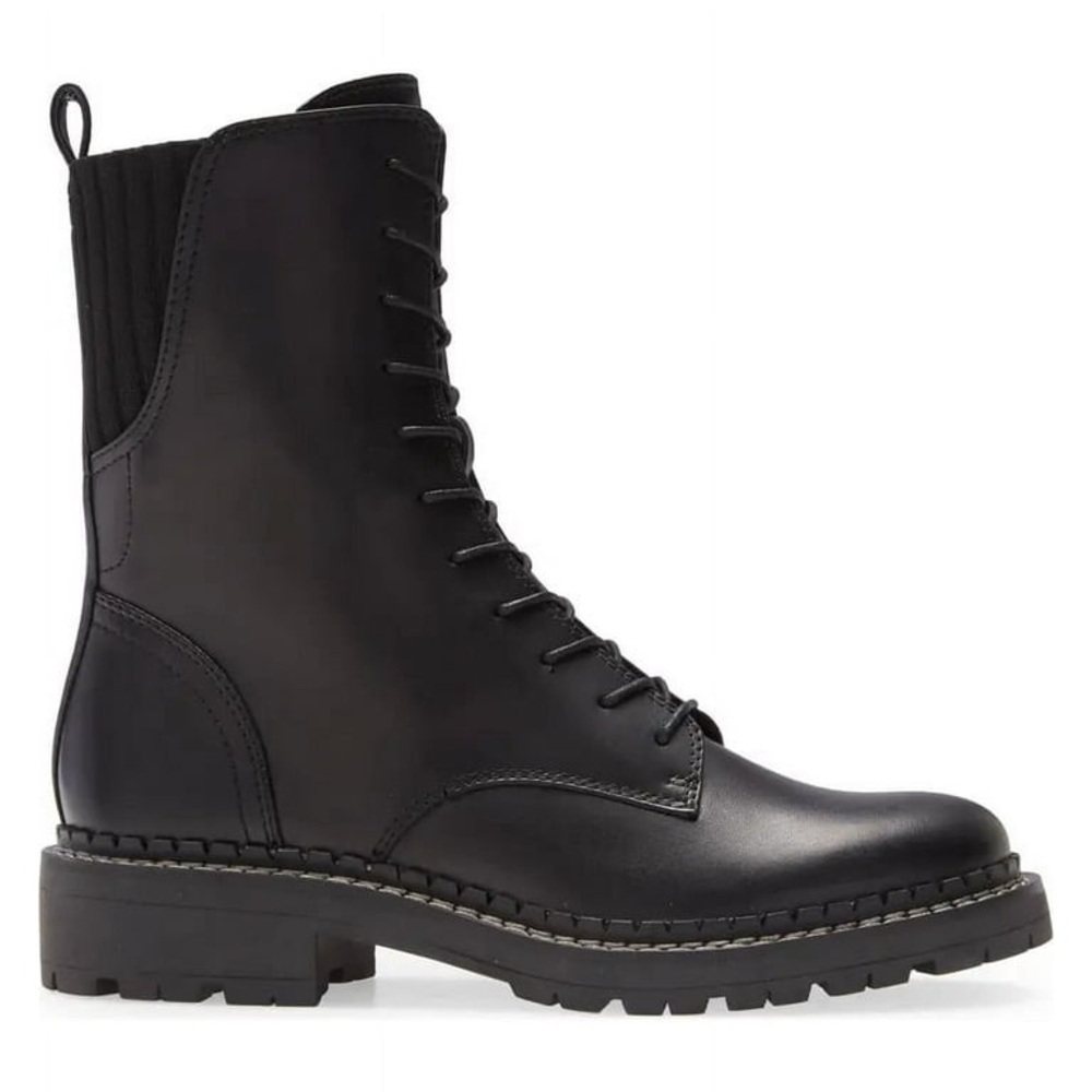 Sam Edelman Lex Black Lace-Up Boots